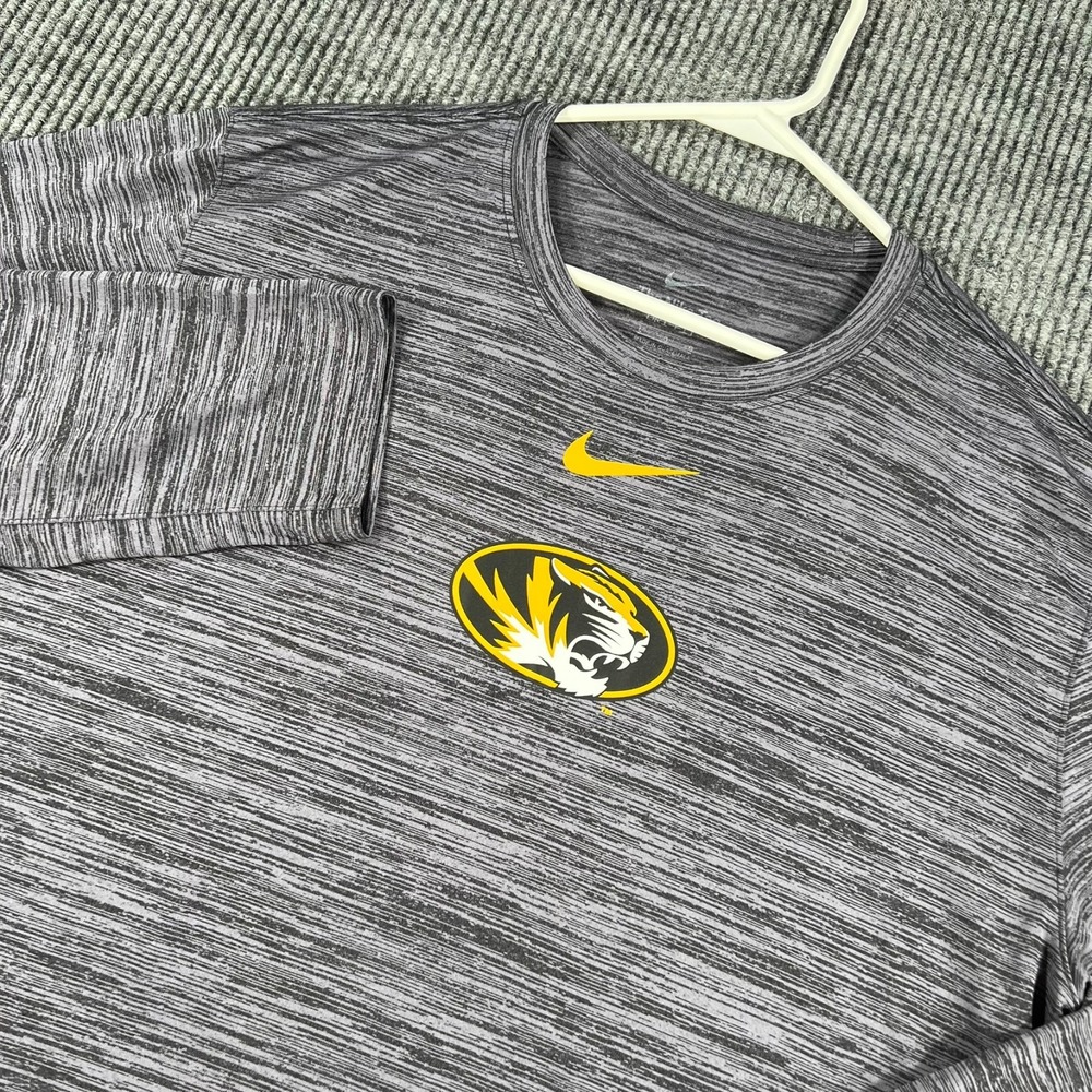 Missouri Tigers Mizzou Shirt Mens Large Gray Long Sleeve Nike NCAA SEC Football